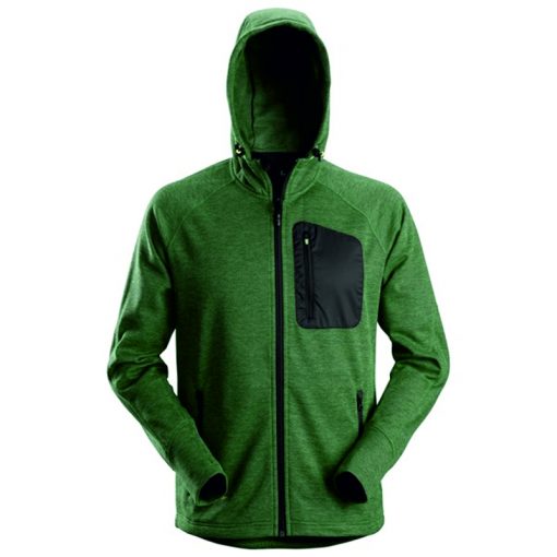 Snickers fleece hoodie 8041 forest green-black