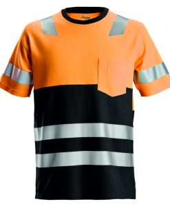 Snickers 2534 high-vis t-shirt oranje-zwart