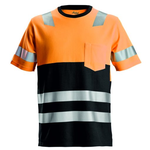 Snickers 2534 high-vis t-shirt oranje-zwart